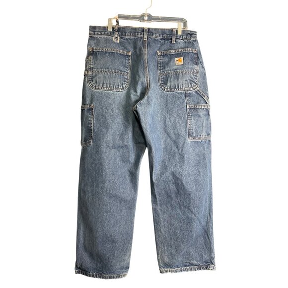 Carhartt FR Mens Blue Denim Carpenter Jeans 36 x 30 - Picture 6 of 8